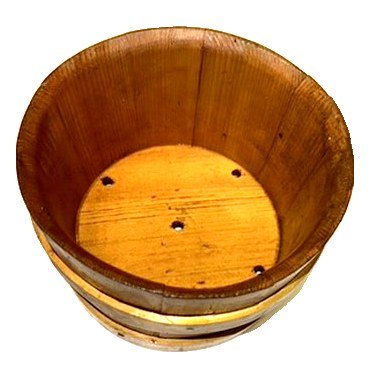 Faisselle à munster en bois cerclée de laiton