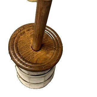 Petite baratte à beurre à couvercle en chêne